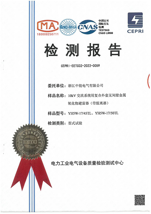 Composite jacket gapless metal oxide surge arrester (with disconnector) for 10kV AC system